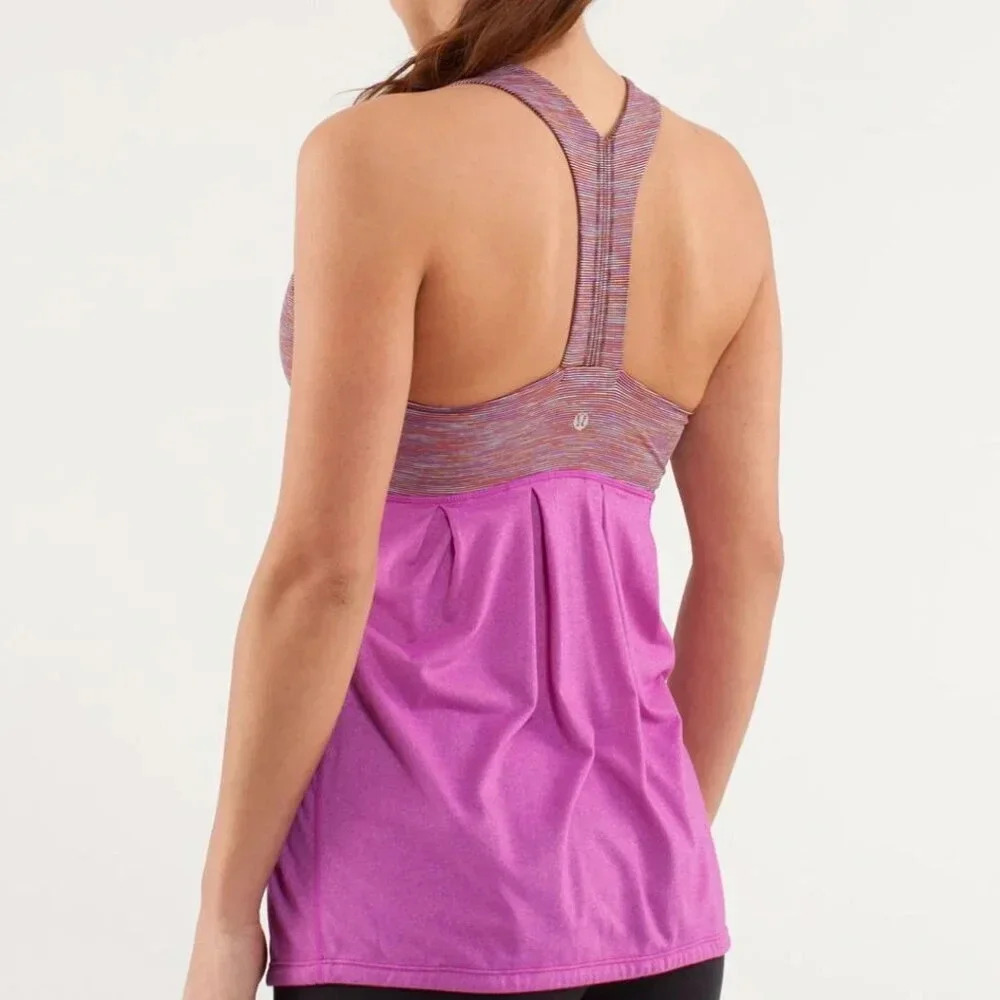 Lululemon Womens Size 4 Ultra Violet Racerback Tank Top Heathered Performance - Picture 11 of 13